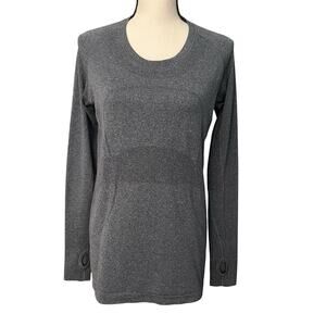 Lululemon Swiftly Tech Long Sleeve Crew Size 10 Gray Thumbholes Running Women’s